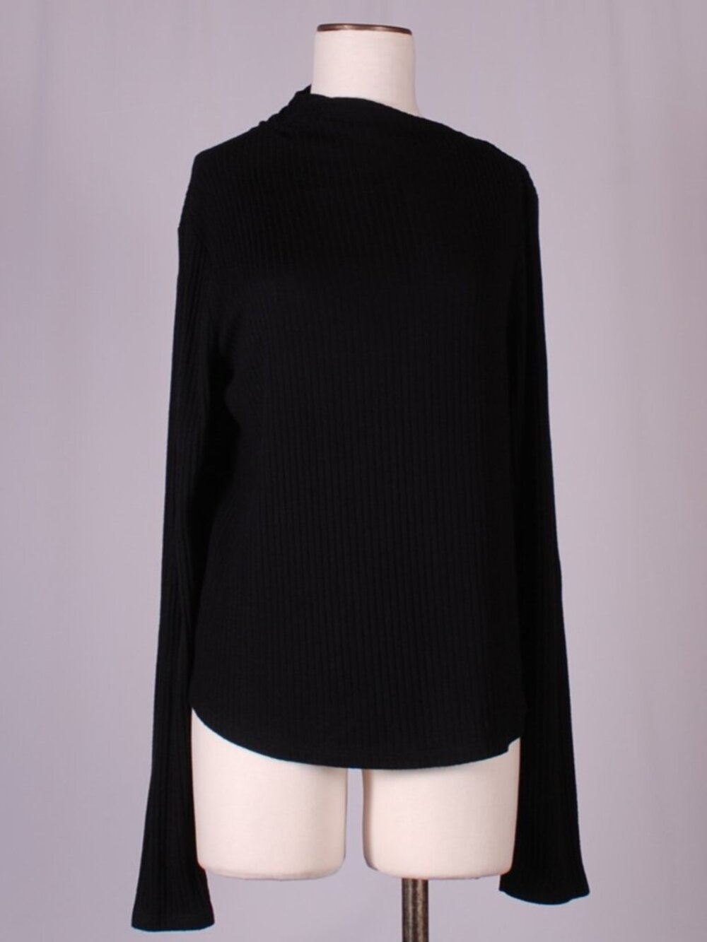 NWT Velvet by Graham & Spencer Long Sleeve Ribbed Mock Neck, Sz - M